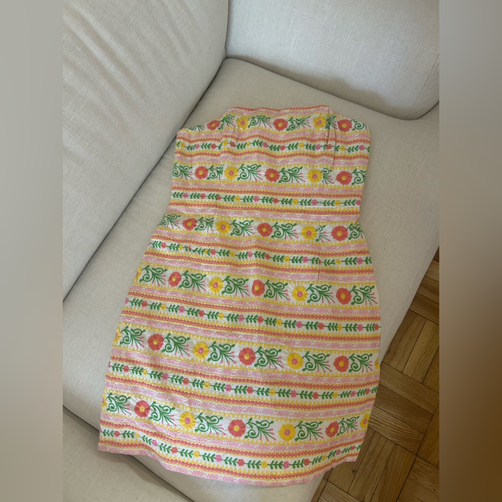 Lilly Pulitzer Olie Floral Embroidered Strapless Dress